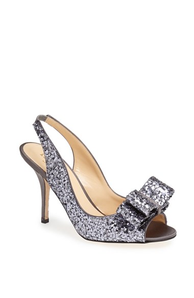 PEWTER GLITTER/ GREY SATIN