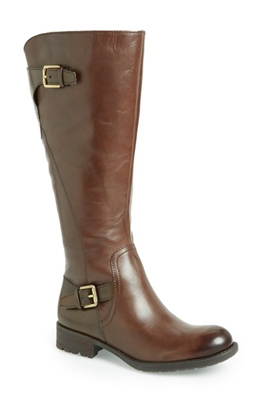 OXFORD BROWN LEATHER WIDE CALF