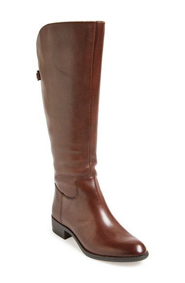 OXFORD BROWN LEATHER WIDE CALF